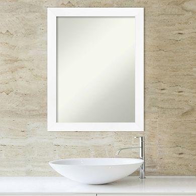 Amanti Art White Narrow Bathroom Wall Mirror