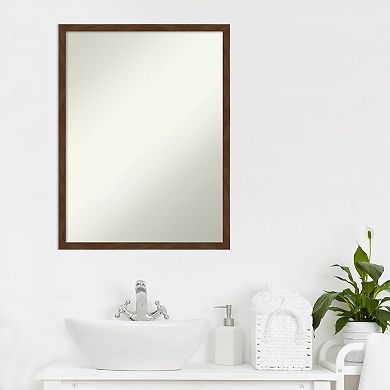 Amanti Art Non-Beveled Wood Bathroom Wall Mirror Carlisle Espresso ...
