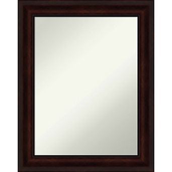 Amanti Art Non-Beveled Bathroom Wall Mirror Coffee Bean Brown Frame