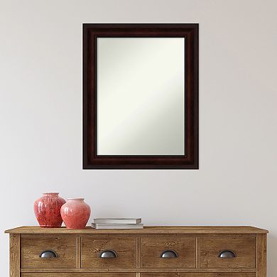 Amanti Art Non-Beveled Bathroom Wall Mirror Coffee Bean Brown Frame