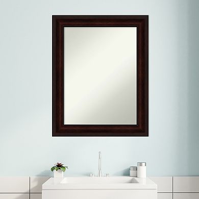 Amanti Art Non-Beveled Bathroom Wall Mirror Coffee Bean Brown Frame