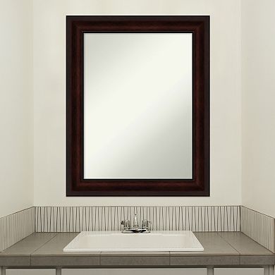 Amanti Art Non-Beveled Bathroom Wall Mirror Coffee Bean Brown Frame