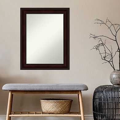 Amanti Art Non-Beveled Bathroom Wall Mirror Coffee Bean Brown Frame