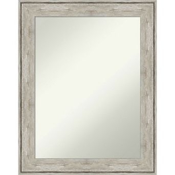 Amanti Art Non-Beveled Bathroom Wall Mirror Crackled Metallic Frame