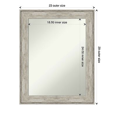 Amanti Art Non-Beveled Bathroom Wall Mirror Crackled Metallic Frame