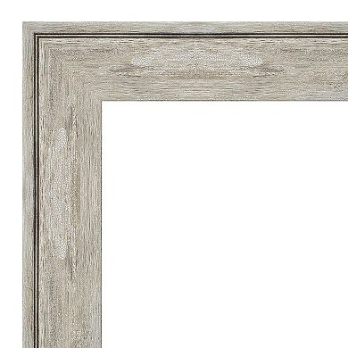 Amanti Art Non-Beveled Bathroom Wall Mirror Crackled Metallic Frame