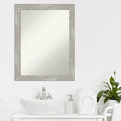 Amanti Art Dove Gray Wash Narrow Bathroom Wall Mirror