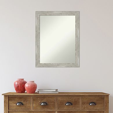 Amanti Art Dove Gray Wash Narrow Bathroom Wall Mirror