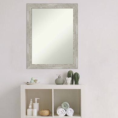 Amanti Art Dove Gray Wash Narrow Bathroom Wall Mirror