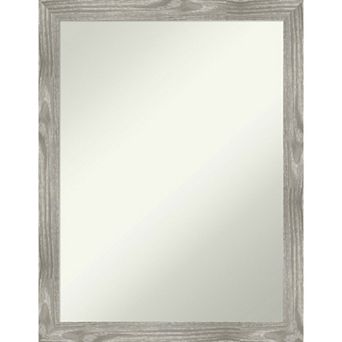 Amanti Art Non-Beveled Bathroom Wall Mirror Dove Greywash Square Frame