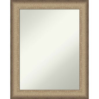 Amanti Art Brushed Pewter Finish Bathroom Wall Mirror