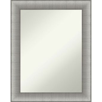 Amanti Art Brushed Pewter Finish Bathroom Wall Mirror