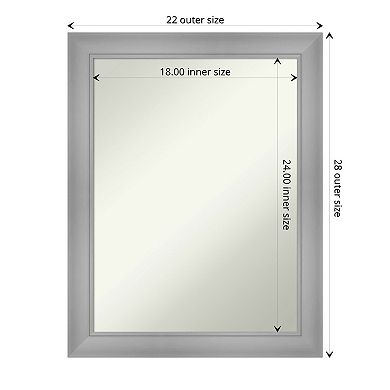 Amanti Art Non-Beveled Bathroom Wall Mirror Flair Polished Nickel Frame