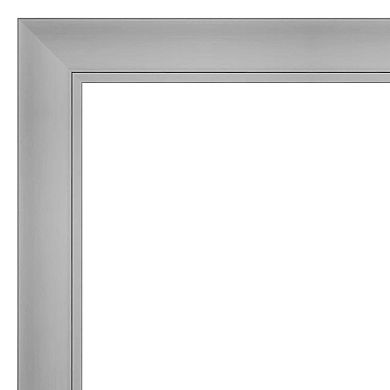 Amanti Art Non-Beveled Bathroom Wall Mirror Flair Polished Nickel Frame