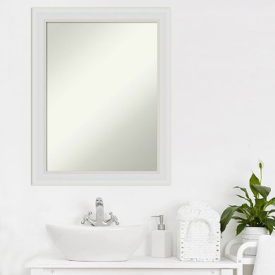 Amanti Art Non-Beveled Bathroom Wall Mirror Flair Polished Nickel Frame
