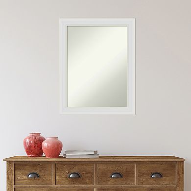 Amanti Art Non-Beveled Bathroom Wall Mirror Flair Polished Nickel Frame