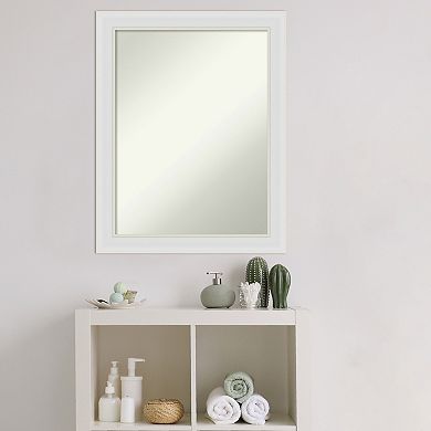 Amanti Art Non-Beveled Bathroom Wall Mirror Flair Polished Nickel Frame