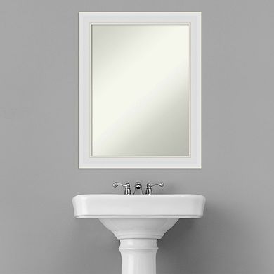 Amanti Art Non-Beveled Bathroom Wall Mirror Flair Polished Nickel Frame