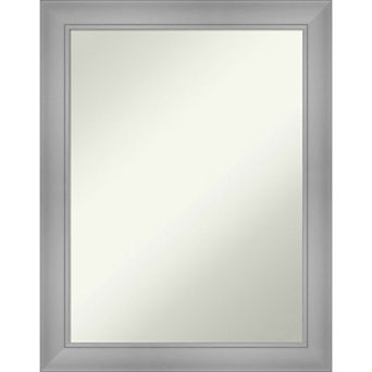 Amanti Art Non-Beveled Bathroom Wall Mirror Flair Polished Nickel Frame
