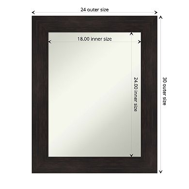 Amanti Art Espresso Bathroom Wall Mirror