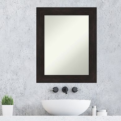 Amanti Art Espresso Bathroom Wall Mirror