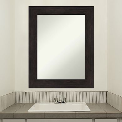 Amanti Art Espresso Bathroom Wall Mirror