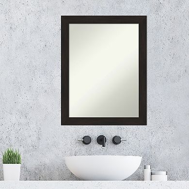 Amanti Art Espresso Narrow Bathroom Wall Mirror