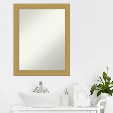 Amanti Art Non-Beveled Bathroom Wall Mirror Grace Brushed Gold Frame