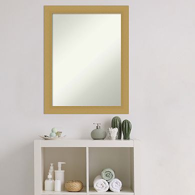 Amanti Art Non-Beveled Bathroom Wall Mirror Grace Brushed Gold Frame