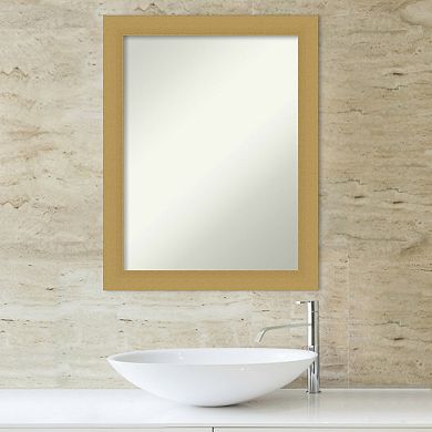 Amanti Art Non-Beveled Bathroom Wall Mirror Grace Brushed Gold Frame