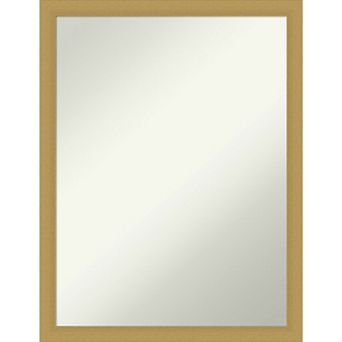 Amanti Art Non-Beveled Bathroom Wall Mirror Grace Brushed Gold Narrow Frame