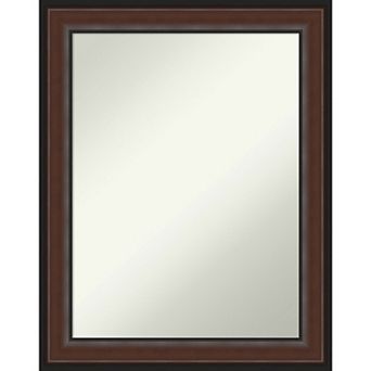 Amanti Art Harvard Walnut Finish Bathroom Wall Mirror