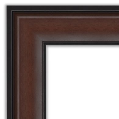 Amanti Art Harvard Walnut Finish Bathroom Wall Mirror