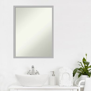 Amanti Art Non-Beveled Bathroom Wall Mirror Hera Chrome Frame