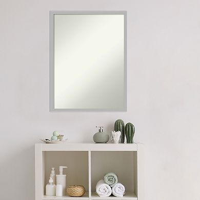 Amanti Art Non-Beveled Bathroom Wall Mirror Hera Chrome Frame