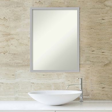 Amanti Art Non-Beveled Bathroom Wall Mirror Hera Chrome Frame