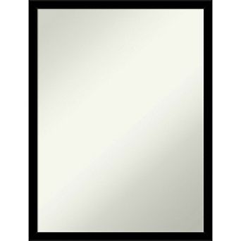 Amanti Art Non-Beveled Bathroom Wall Mirror Jet Black Frame