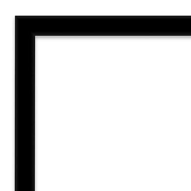 Amanti Art Non-Beveled Bathroom Wall Mirror Jet Black Frame