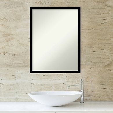 Amanti Art Non-Beveled Bathroom Wall Mirror Jet Black Frame