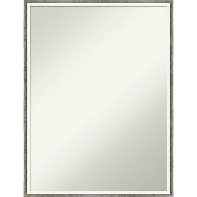 Amanti Art Non-Beveled Wood Bathroom Wall Mirror Lucie Black Frame, White