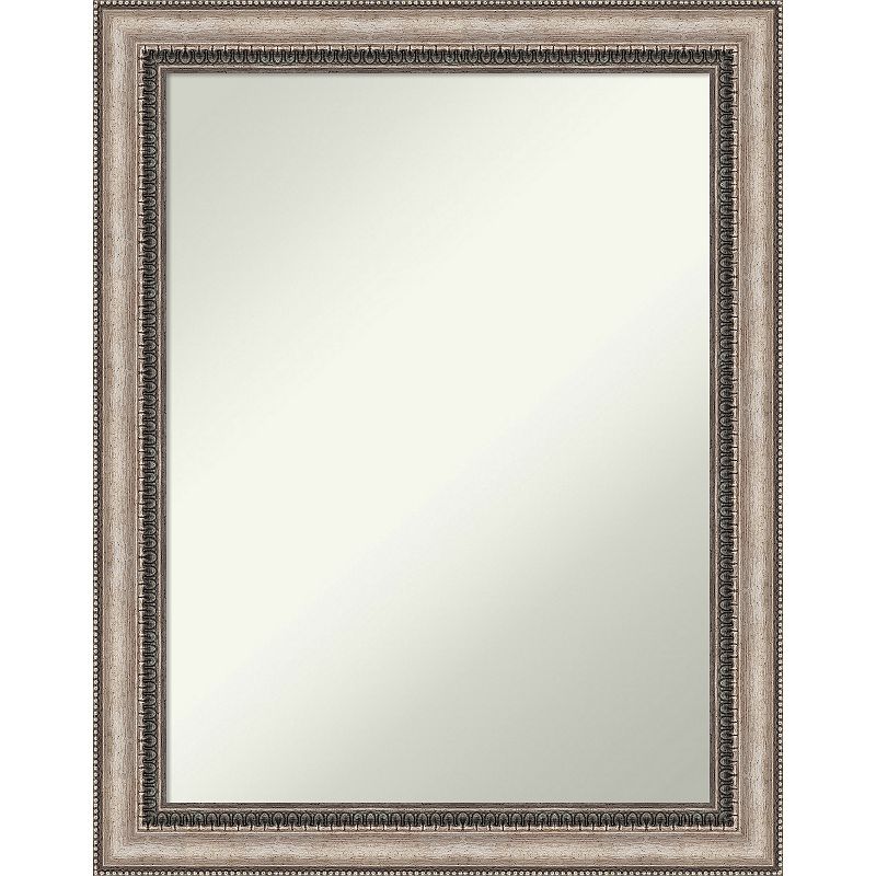 Amanti Art Non-Beveled Bathroom Wall Mirror Lyla Ornate Silver Frame