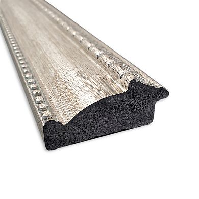 Amanti Art Non-Beveled Bathroom Wall Mirror Lyla Ornate Silver Frame