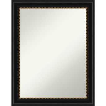 Amanti Art Non-Beveled Bathroom Wall Mirror Manhattan Black Frame