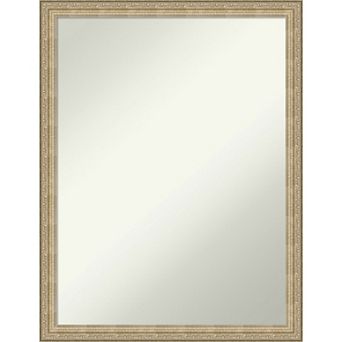 Amanti Art Non-Beveled Bathroom Wall Mirror Paris Champagne Frame