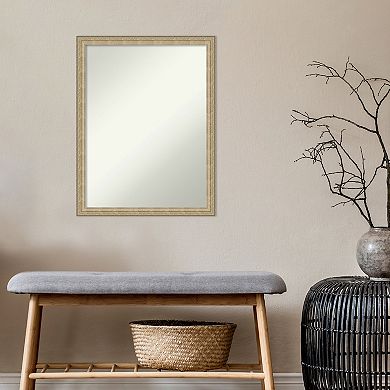 Amanti Art Non-Beveled Bathroom Wall Mirror Paris Champagne Frame