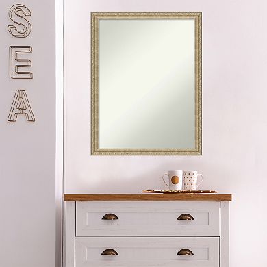 Amanti Art Non-Beveled Bathroom Wall Mirror Paris Champagne Frame