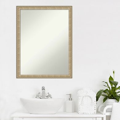 Amanti Art Non-Beveled Bathroom Wall Mirror Paris Champagne Frame