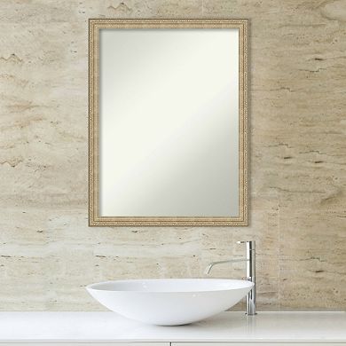 Amanti Art Non-Beveled Bathroom Wall Mirror Paris Champagne Frame