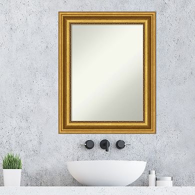 Amanti Art Parlor Gold Finish Bathroom Wall Mirror