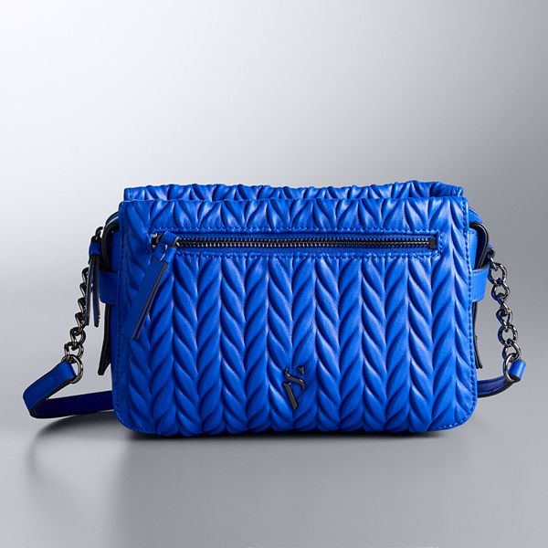 Simply Vera Vera Wang Alana Pleated Crossbody Bag, Dark Blue